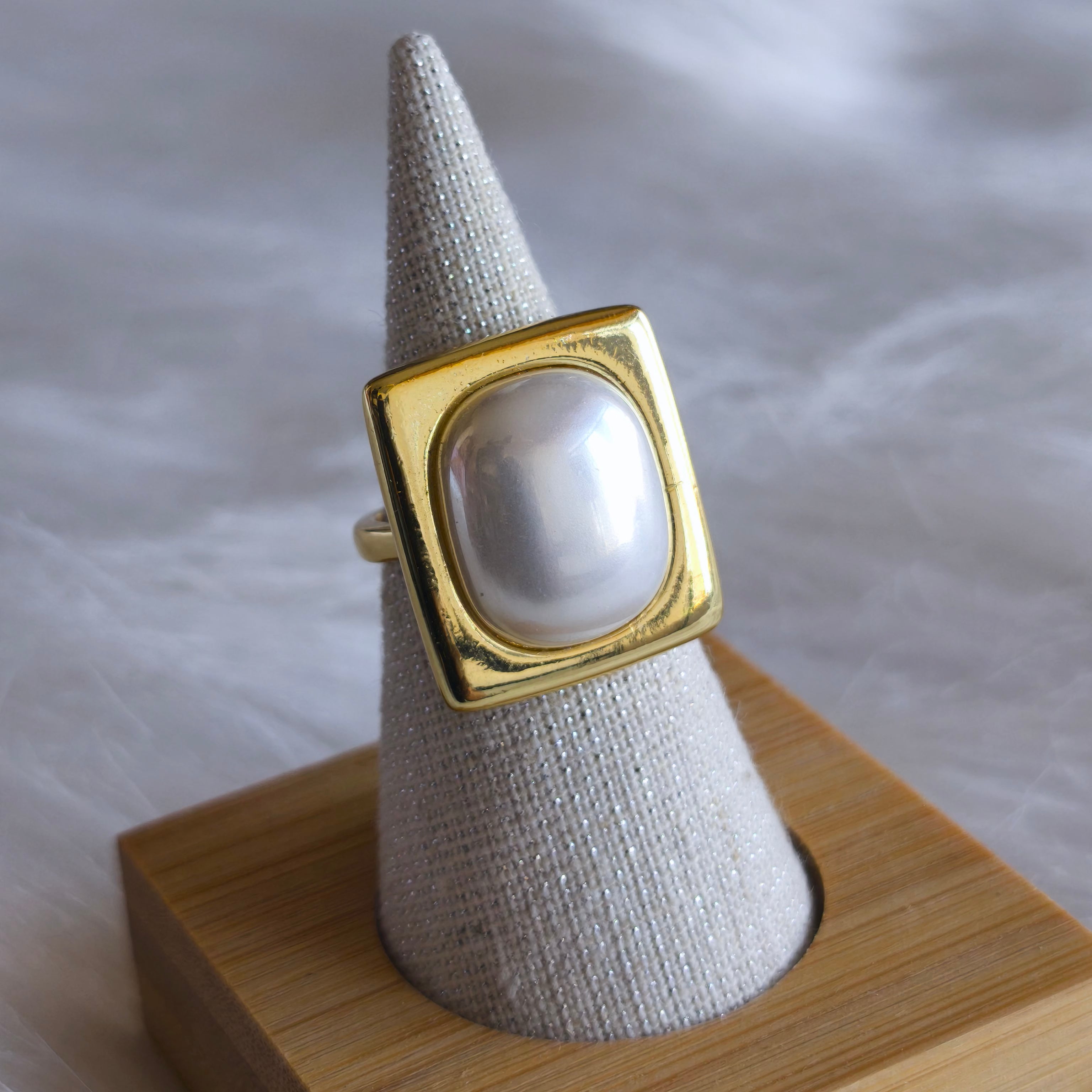 Anillo Perlado rectangulo
